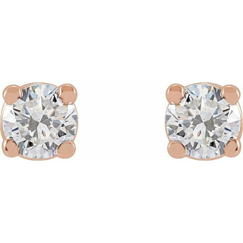 14K Rose 1/6 CTW Natural Diamond Stud Earrings