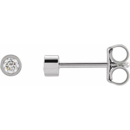 14K White 1/10 CTW Lab-Grown Diamond Micro Bezel-Set Earrings