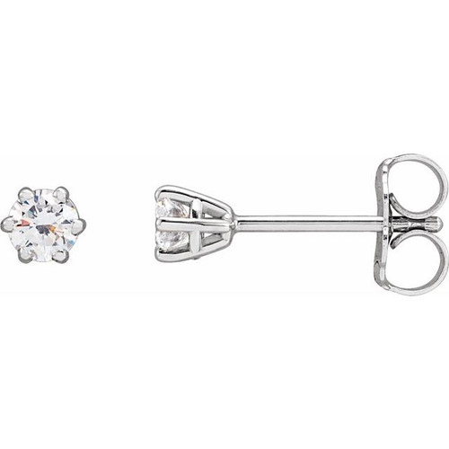 Round 6-Prong Stud Earrings