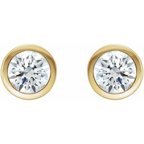 14K Yellow 1/5 CTW Natural Diamond Bezel-Set Earring