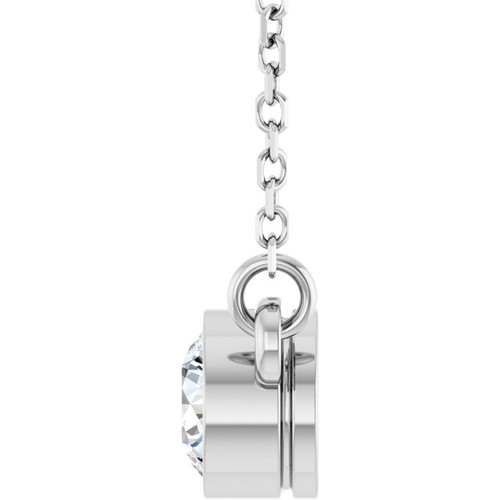 14K White 1/3 CT Lab-Grown Diamond Solitaire 18" Necklace 