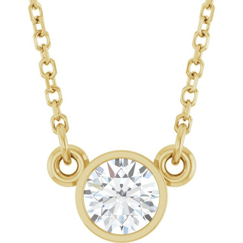 14K Yellow 1/3 CT Lab-Grown Diamond Solitaire 18" Necklace 
