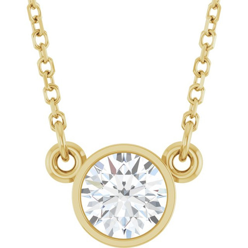 14K Yellow 1/2 CT Lab-Grown Diamond Solitaire 18" Necklace 
