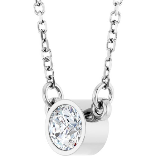 14 Karat White Gold Lab Grown Diamond Solitarie Necklace 1/4 CT, 18 Inch - $799