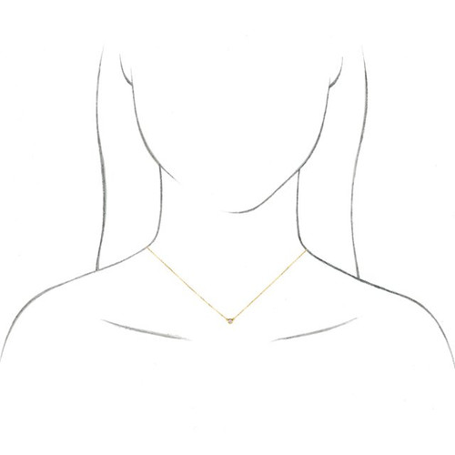 14K White 1/4 CT Lab-Grown Diamond Solitarie 18" Necklace 