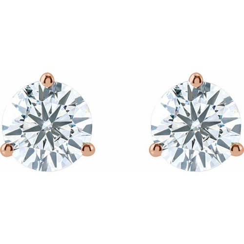 14K Rose 3 CTW Lab-Grown Diamond Stud Earrings