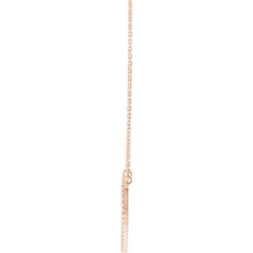 14K Rose 1/4 CTW Natural Diamond Heart 16" Necklace