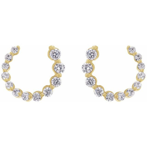 14K Yellow 1/2 CTW Lab-Grown Diamond Front-Back Earrings