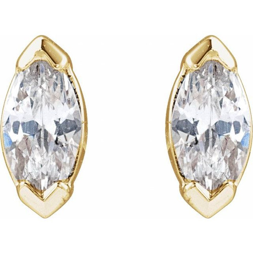 14K Yellow 1/6 CTW Lab-Grown Diamond Stud Earrings