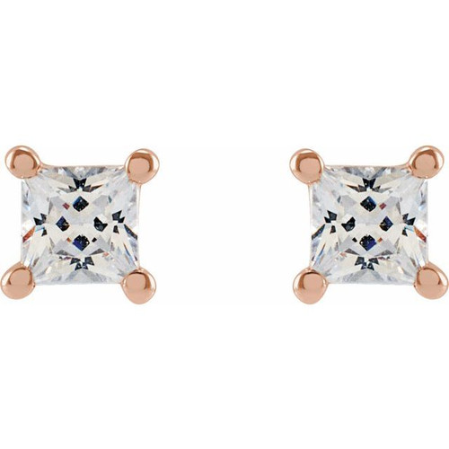 14K Rose 2.75 mm Square 1/4 CTW Lab-Grown Diamond Earrings