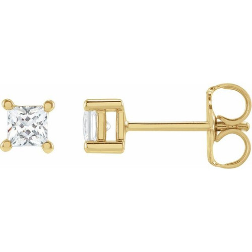 14K Yellow 3 mm Square 1/3 CTW Lab-Grown Diamond Earrings