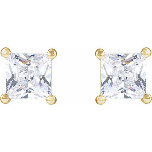 14K Yellow 4.5 mm Square 1 CTW Lab-Grown Diamond Earrings