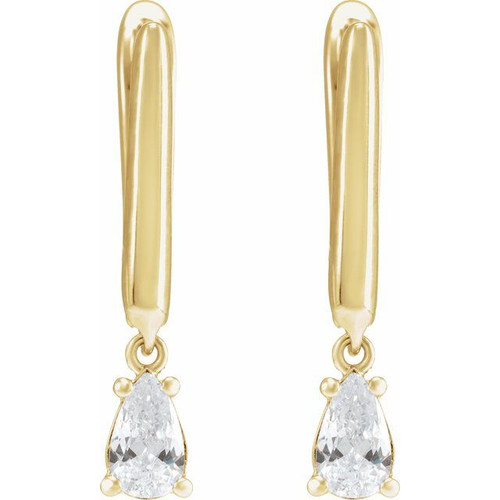 14K Yellow 1/2 CTW Lab-Grown Diamond Lever Back Earrings