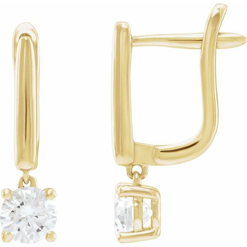 14K Yellow 1 CTW Lab-Grown Diamond Lever Back Earrings