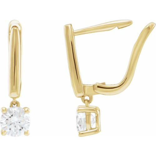 14K Yellow 1 CTW Lab-Grown Diamond Lever Back Earrings