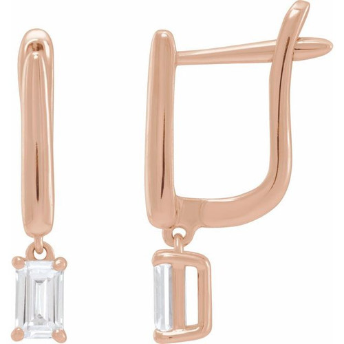 14K Rose 3/4 CTW Lab-Grown Diamond Lever Back Earrings