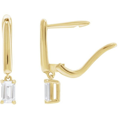 14K Yellow 3/4 CTW Lab-Grown Diamond Lever Back Earrings