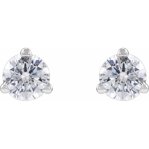 14K White 1/4 CTW Lab-Grown Diamond Stud Earrings