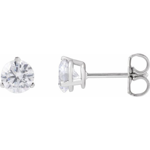 14K White 1 CTW Lab-Grown Diamond Stud Earrings