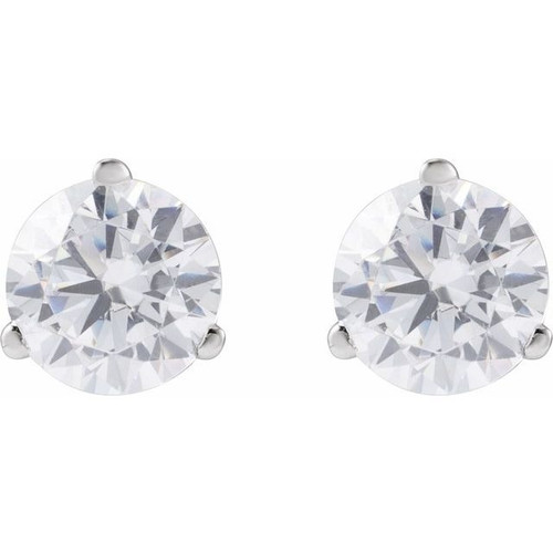 14K White 1 CTW Lab-Grown Diamond Stud Earrings