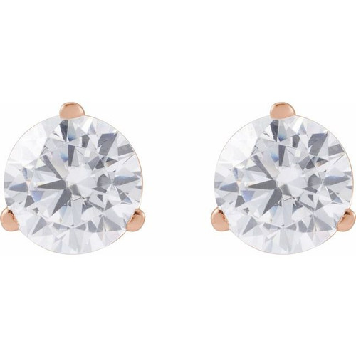14K Rose 1 CTW Lab-Grown Diamond Stud Earrings