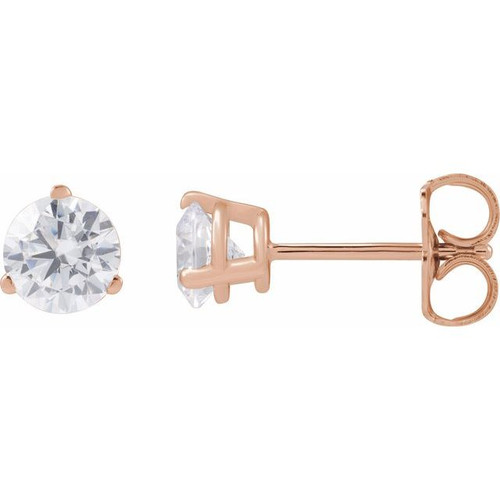 14K Rose 3/4 CTW Lab-Grown Diamond Stud Earrings