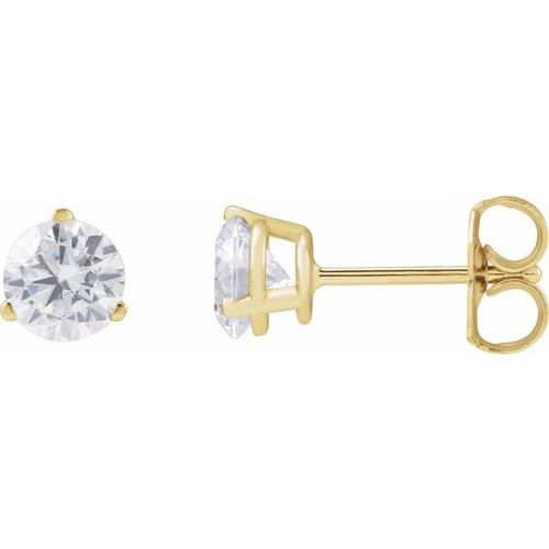 14K Yellow 1 CTW Lab-Grown Diamond Stud Earrings