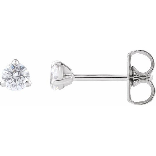 14K White 1/5 Lab-Grown Diamond Cocktail-Style Stud Earrings