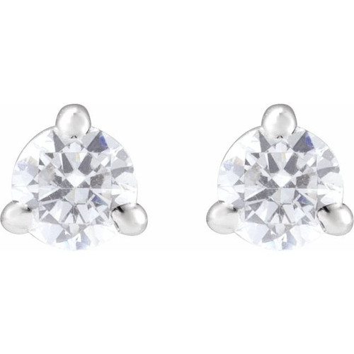 14K White 1/5 Lab-Grown Diamond Cocktail-Style Stud Earrings
