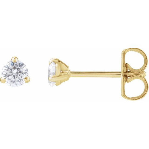 14K Yellow 1/5 Lab-Grown Diamond Cocktail-Style Stud Earrings