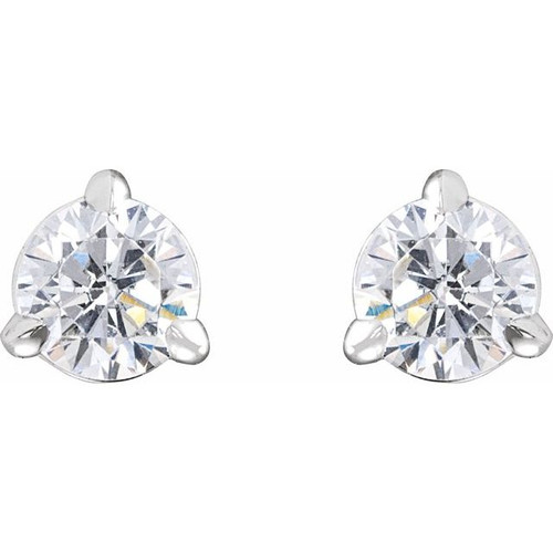 14K White 1/3 Lab-Grown Diamond Cocktail-Style Stud Earrings