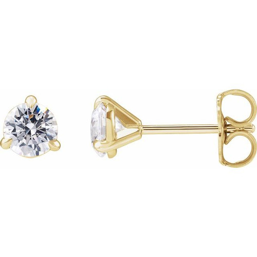14K Yellow 3/4 Lab-Grown Diamond Cocktail-Style Stud Earrings