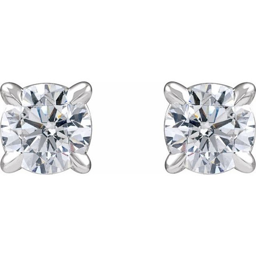 14K White 1/3 CTW Lab-Grown Diamond Cocktail-Style Stud Earrings