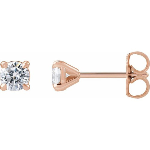 14K Rose 1/2 CTW Lab-Grown Diamond Cocktail-Style Stud Earrings
