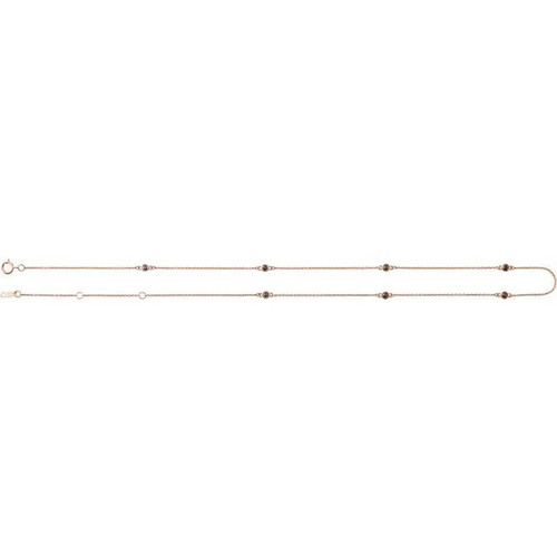 14K Rose 1/3 CTW Natural Black Diamond 7-Station 16-18" Necklace