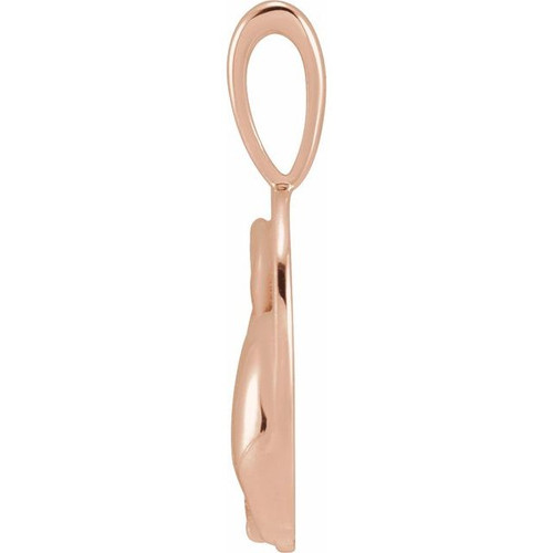 14K Rose .015 CT Natural Diamond Chinese Zodiac Rabbit Pendant