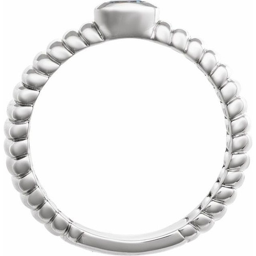 14K White Natural Sky Blue Topaz Ring