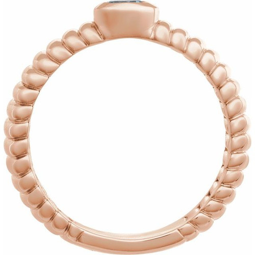 14K Rose Natural Sky Blue Topaz Ring