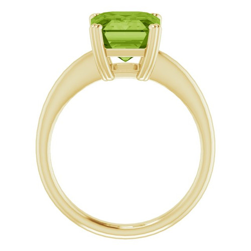 14K Yellow Natural Peridot Ring