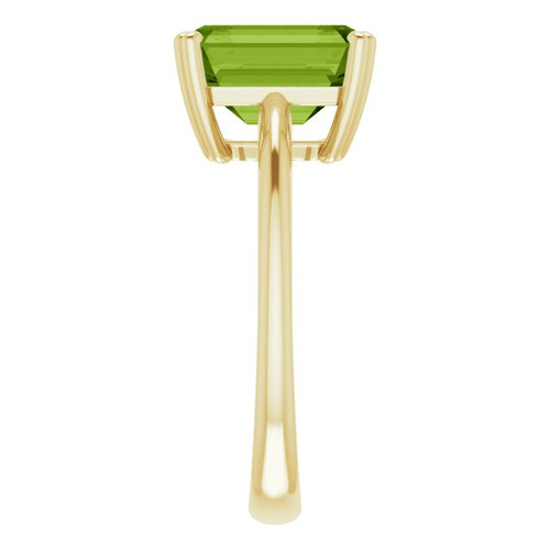 14K Yellow Natural Peridot Ring
