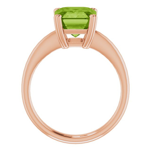 14K Rose Natural Peridot Ring