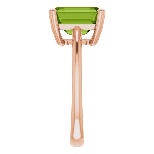 14K Rose Natural Peridot Ring