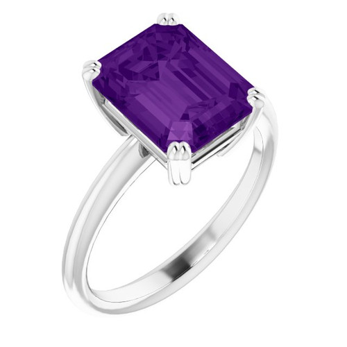 Platinum Natural Amethyst Ring