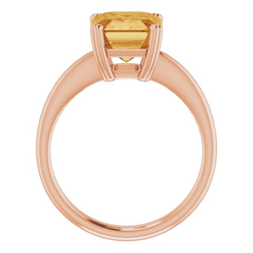 14K Rose Natural Citrine Ring