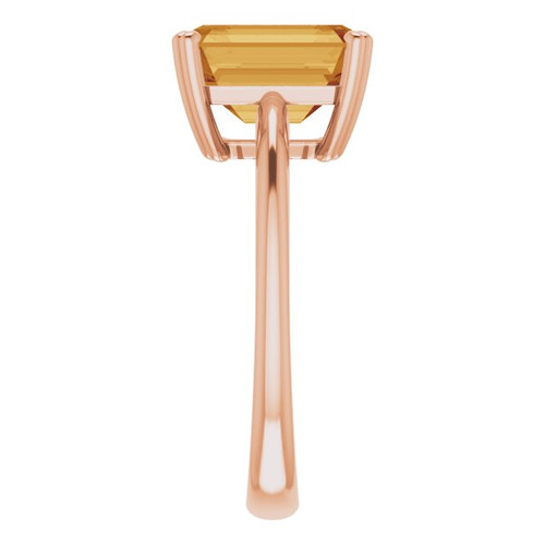 14K Rose Natural Citrine Ring