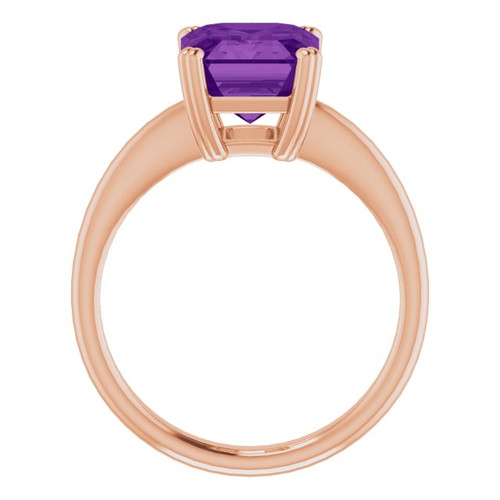 14K Rose Natural Amethyst Ring