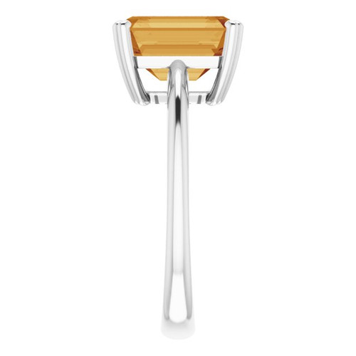 Platinum Natural Citrine Ring