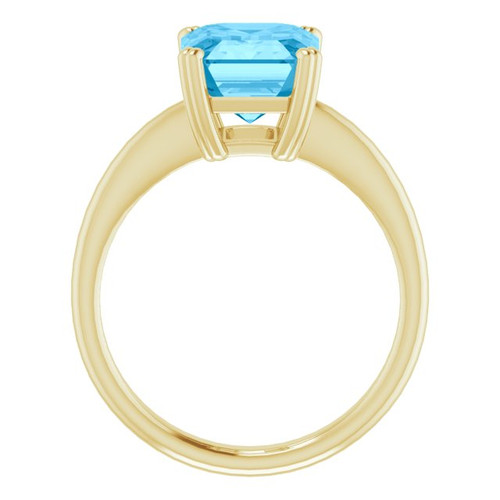14K Yellow Natural Swiss Blue Topaz Ring