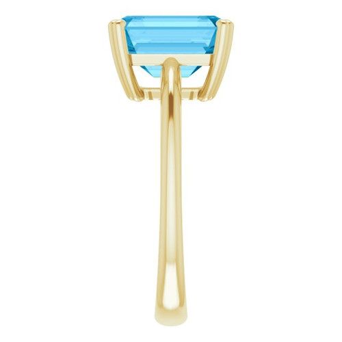 14K Yellow Natural Swiss Blue Topaz Ring