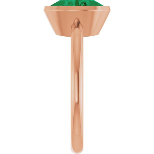14K Rose Lab-Grown Emerald Ring
